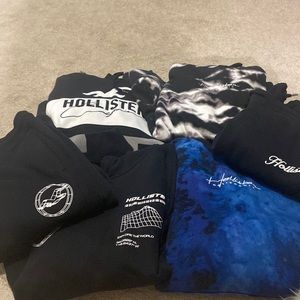 4 HOLLISTER HOODIES AND 2 MATCHING SWEATPANTS